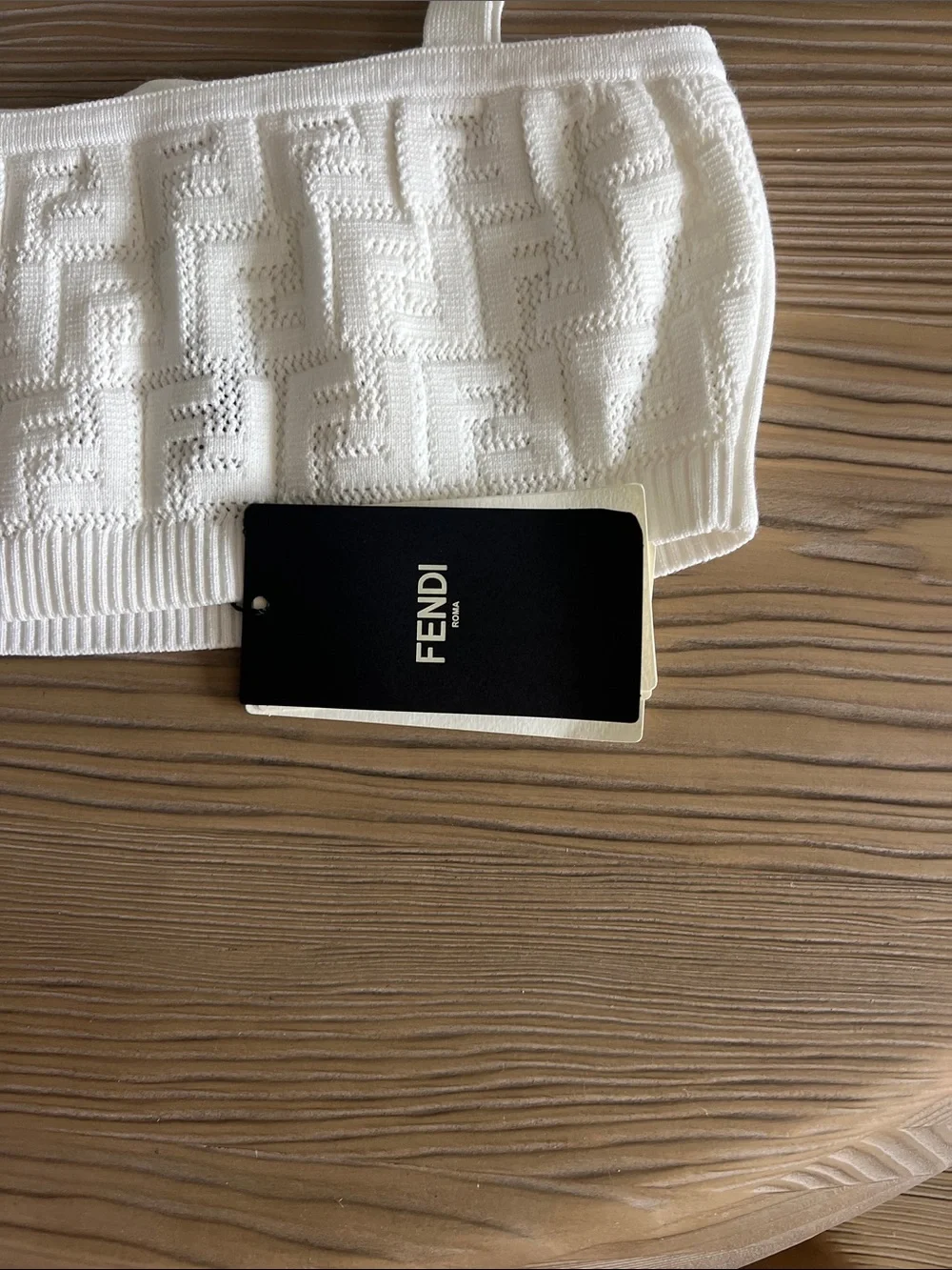 Fendi Cream FF Jacquard Knit Bandeau Top Xs - Picture 4 of 7